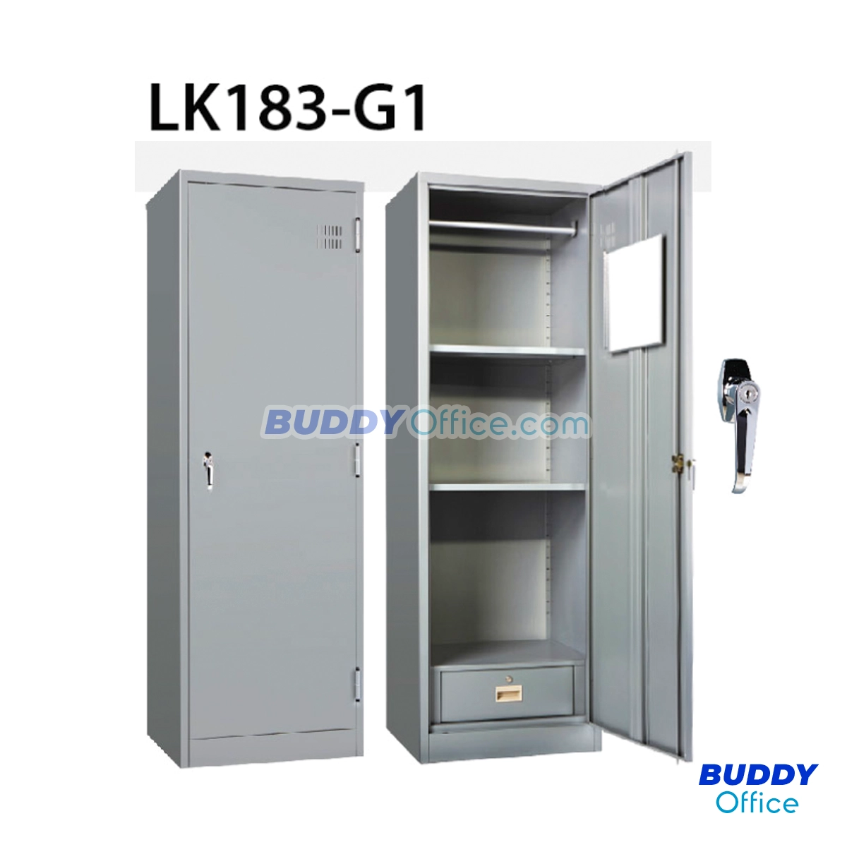 ตู้เสื้อผ้าบานเปิด 1 ประตู LK183-G1