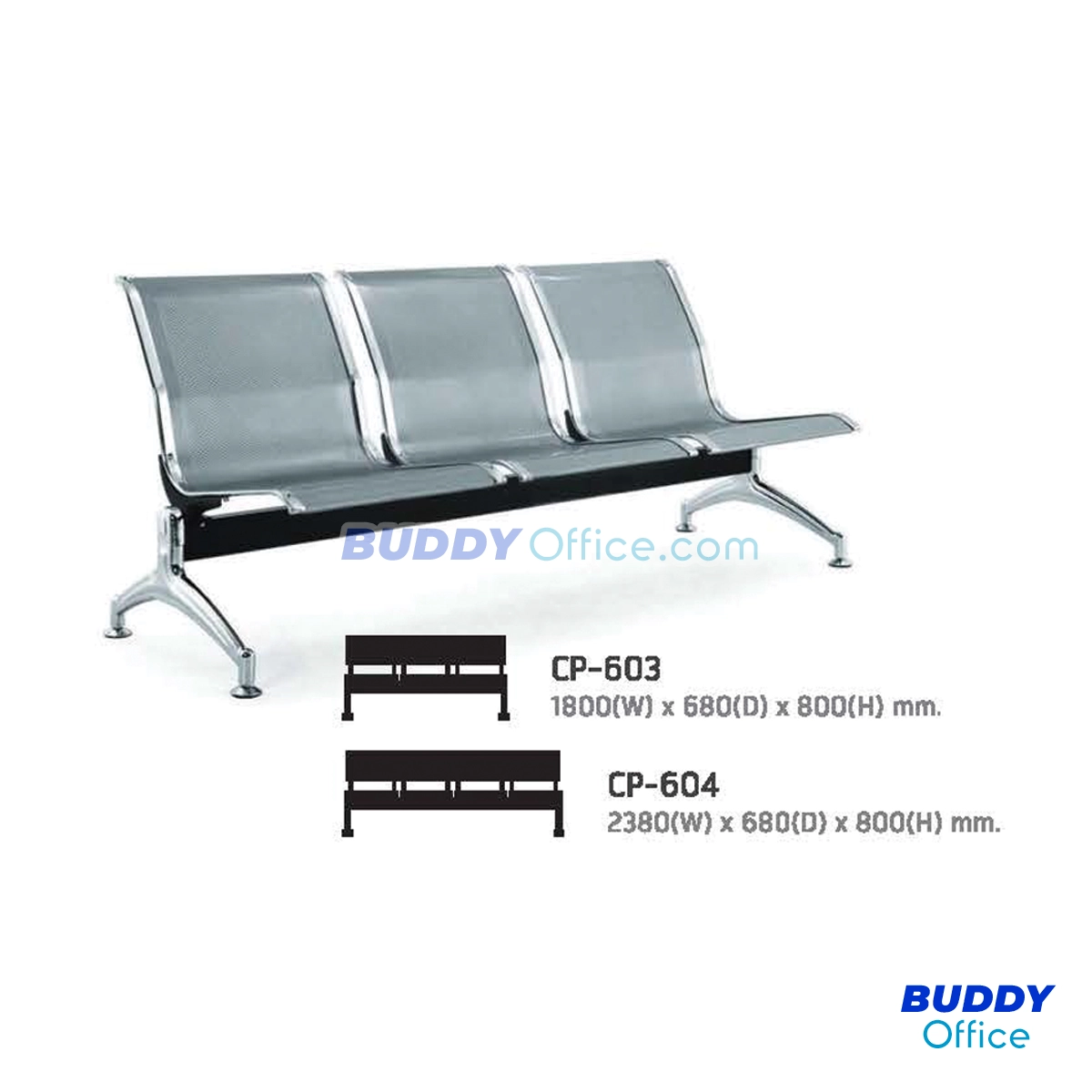 เก้าอี้แถว พนักพิงที่นั่งเหล็ก 3 ที่นั้ง รับน้ำหนักได้มาก CP603