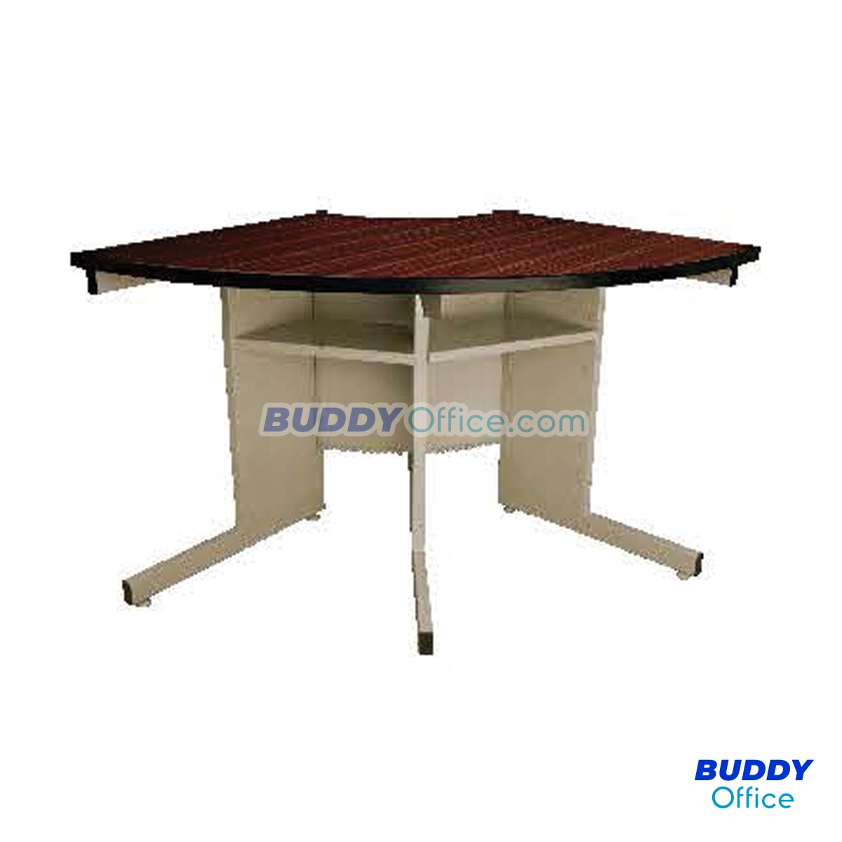 โต๊ะเข้ามุม ท๊อปโฟเมก้าลายไม้ ขาเหล็ก TMO1