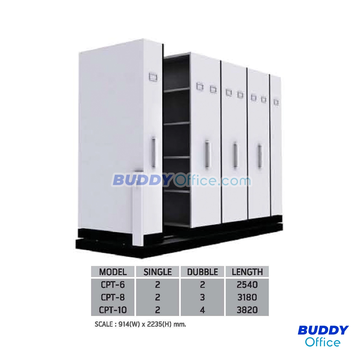 ตู้รางเลื่อนเดี่ยว แบบมือพลัก CPT6-1