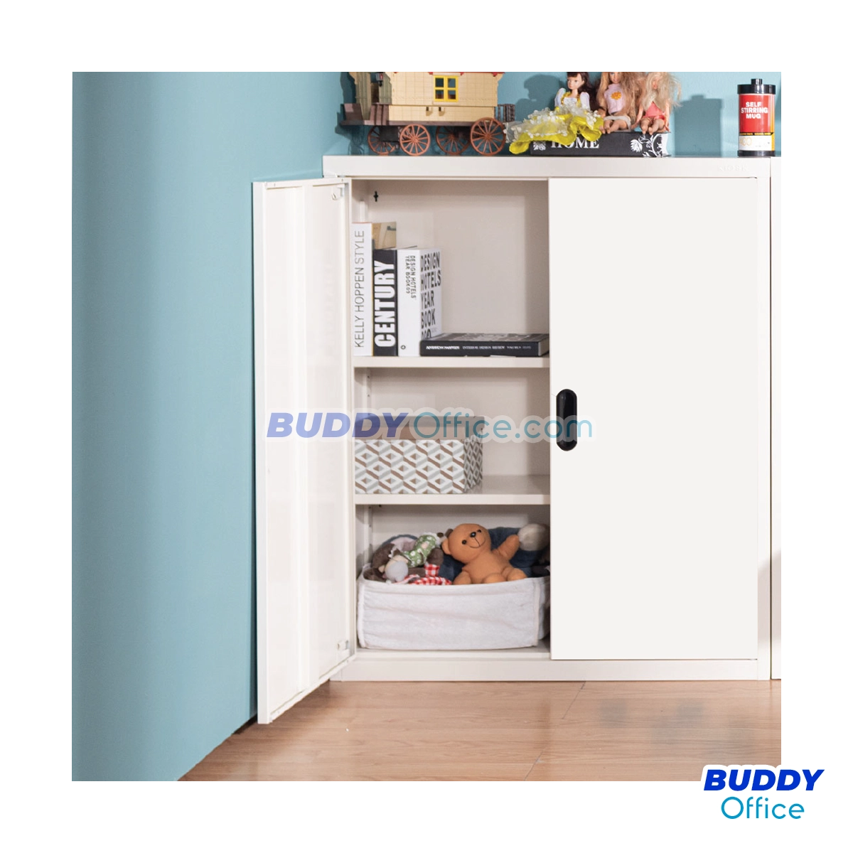 ตู้กลางวางหนังสือ 2 บานเปิด MAX031