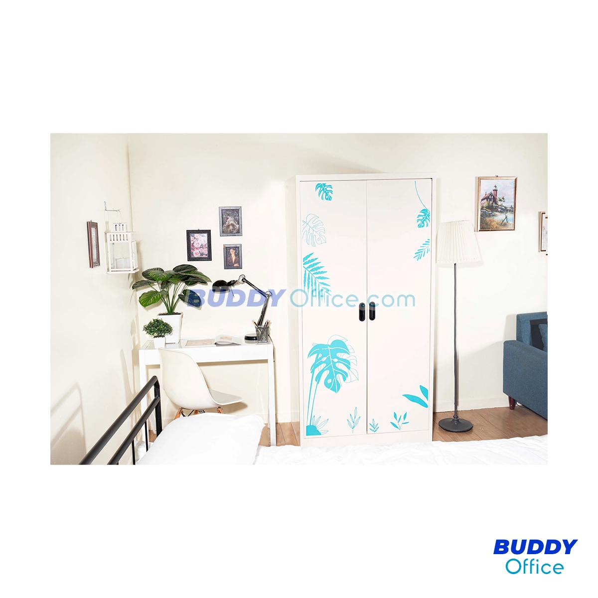 ตู้เสื้อผ้าบานเปิดทึบลายกราฟฟิก ODX18BA