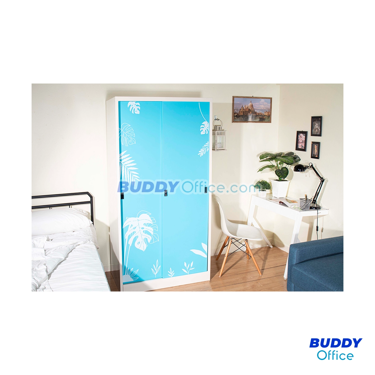 ตู้เสื้อผ้าบานเลื่อนลายกราฟฟิก SDX18BA