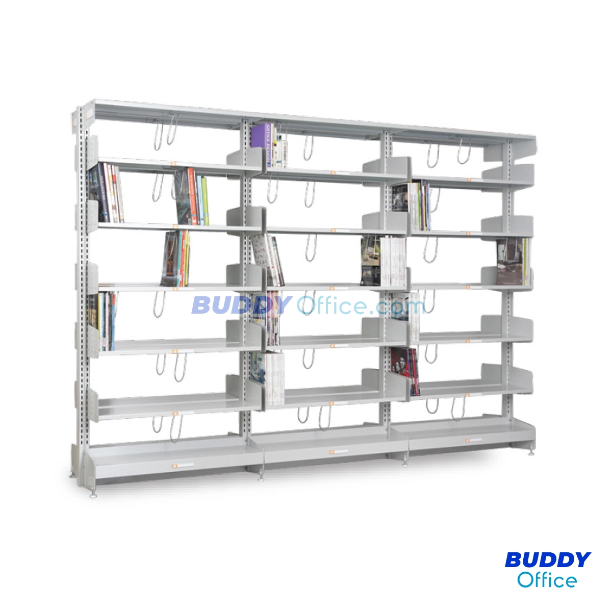 ชั้นวางหนังสือห้องสมุด แบบ 3 ตอน S337