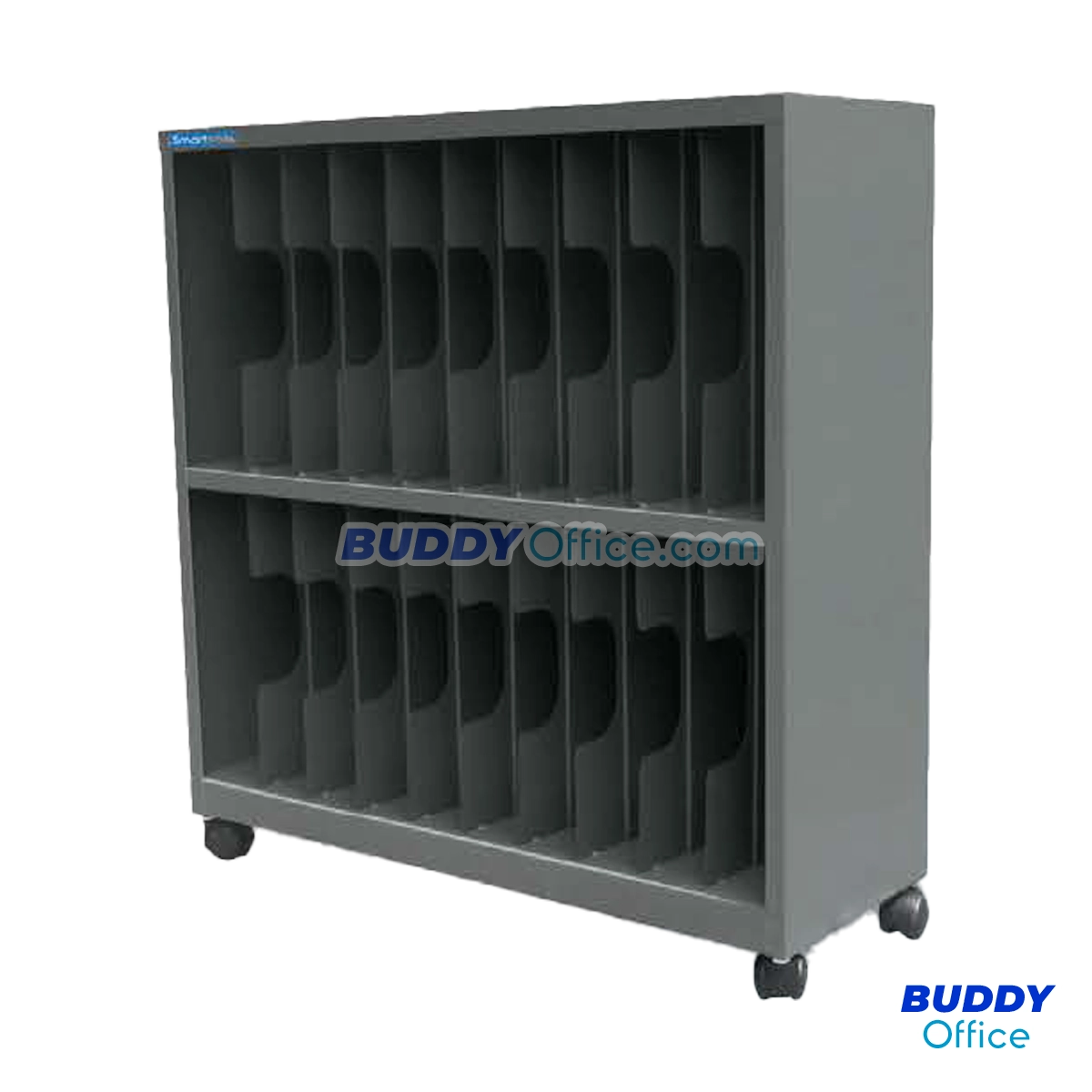 ชั้นเหล็กวางแฟ้มตั้ง ล้อเลื่อน 20 ช่อง SS36