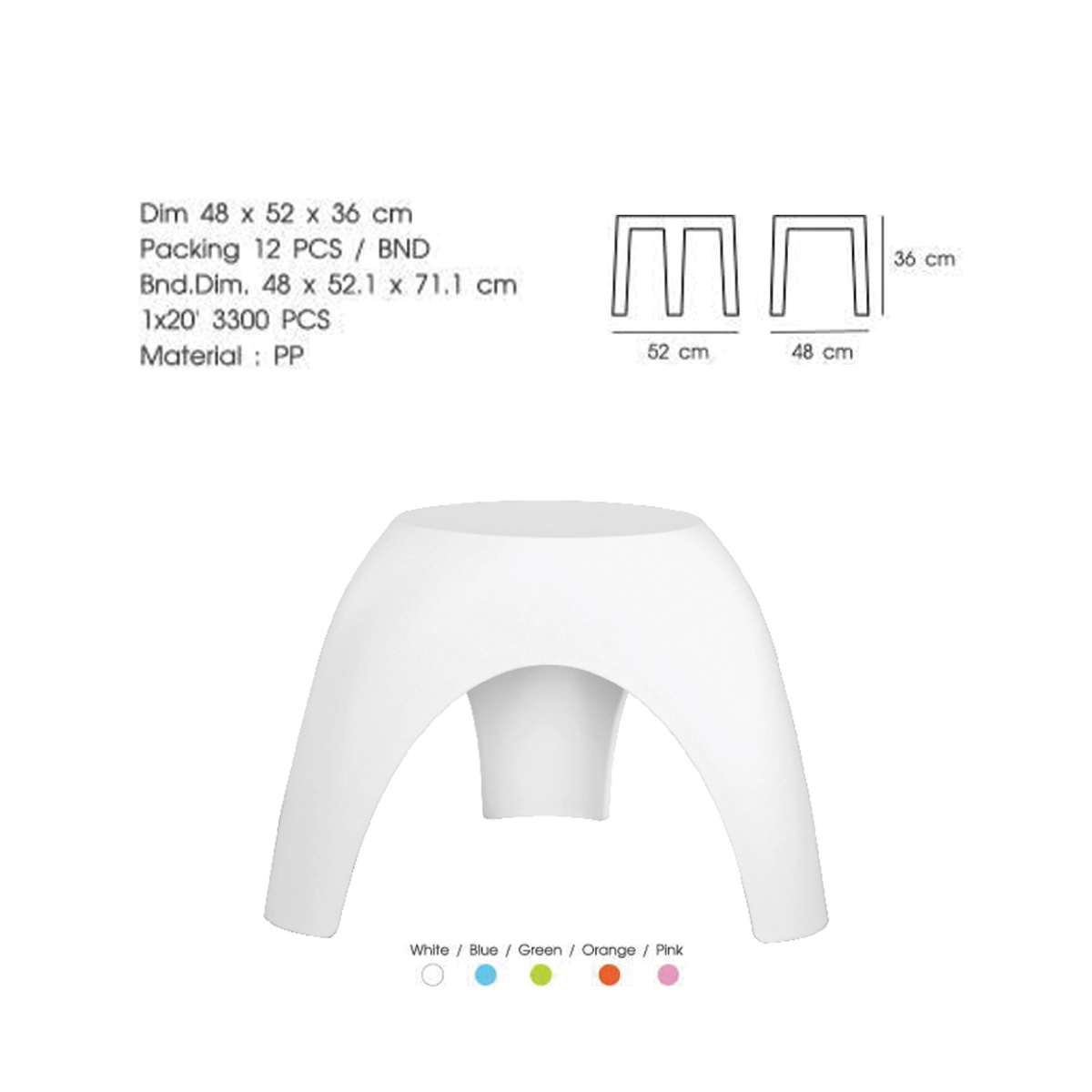 เก้าอี้สตูลสามเหลี่ยมขนาดเล็ก BD9094