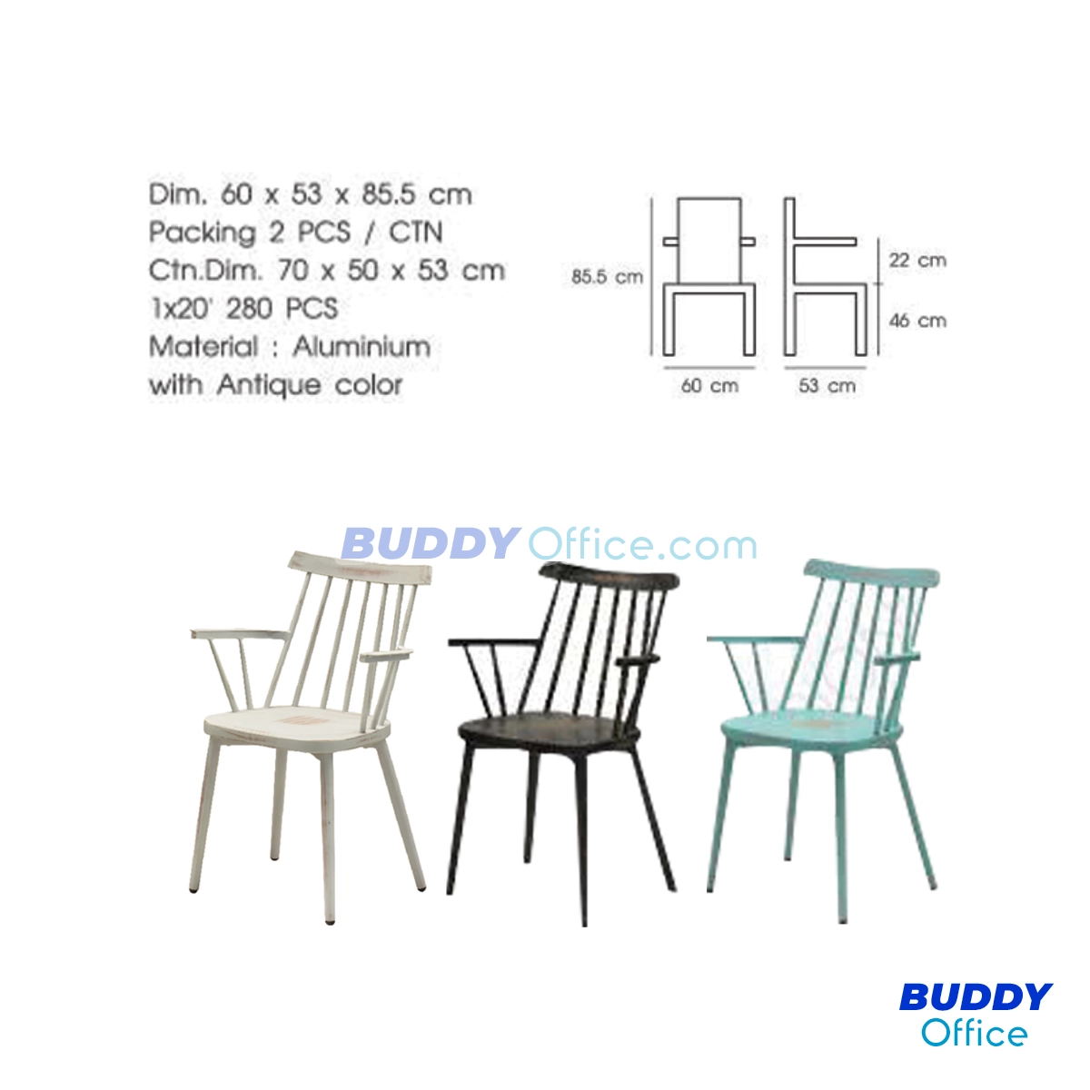 เก้าอี้อลูมิเนียม BD92258ALAT