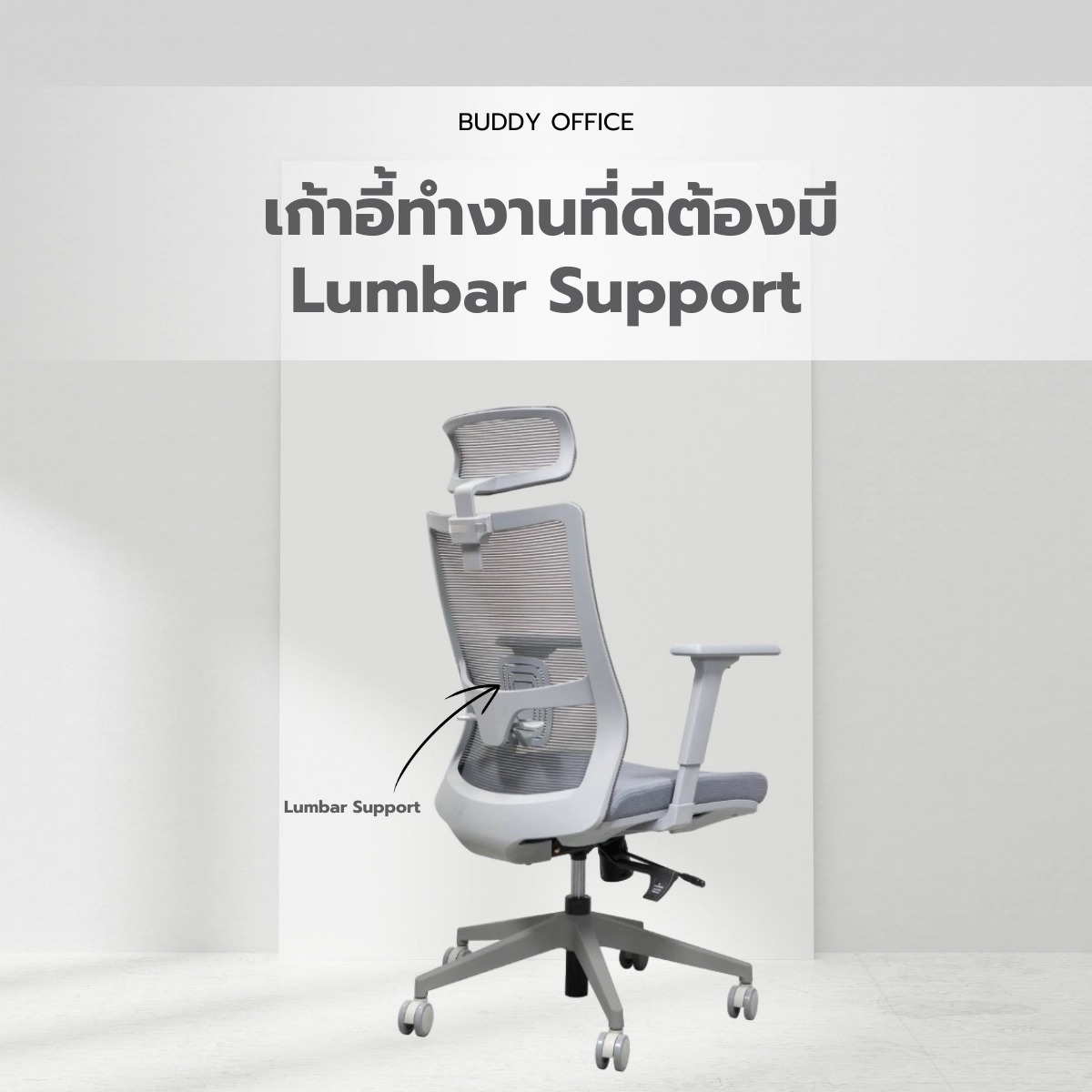 เก้าอี้สำนักงานที่ดีต้องมี Lumbar Support