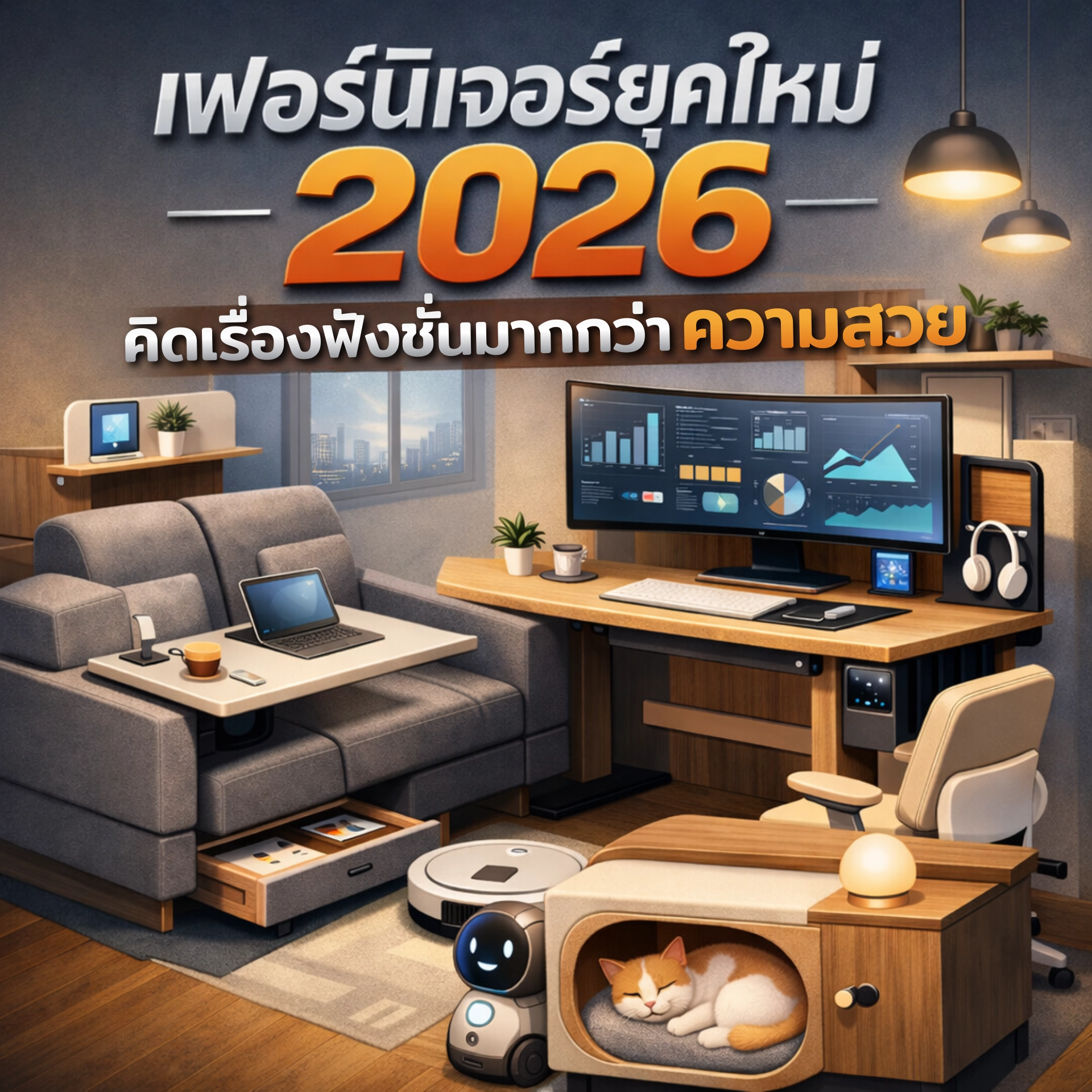 เฟอร์นิเจอร์ยุคใหม่ ปี 2026 ต้องคิดเรื่องฟังก์ชันมากกว่าความสวย