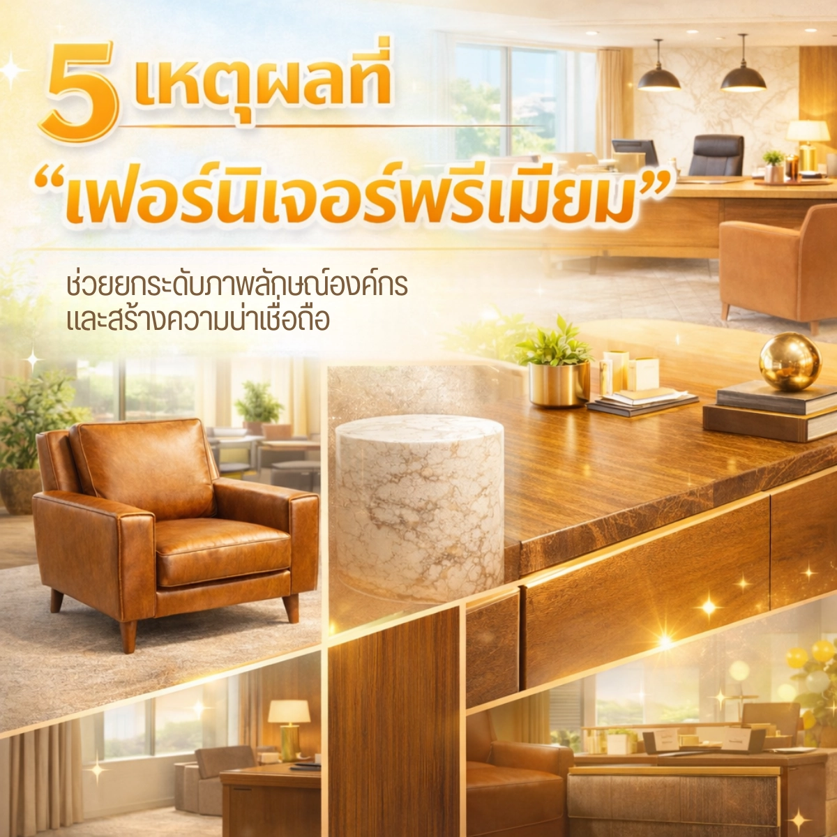 5 เหตุผลที่ “เฟอร์นิเจอร์พรีเมียม” ช่วยยกระดับภาพลักษณ์องค์กรและสร้างความน่าเชื่อถือ