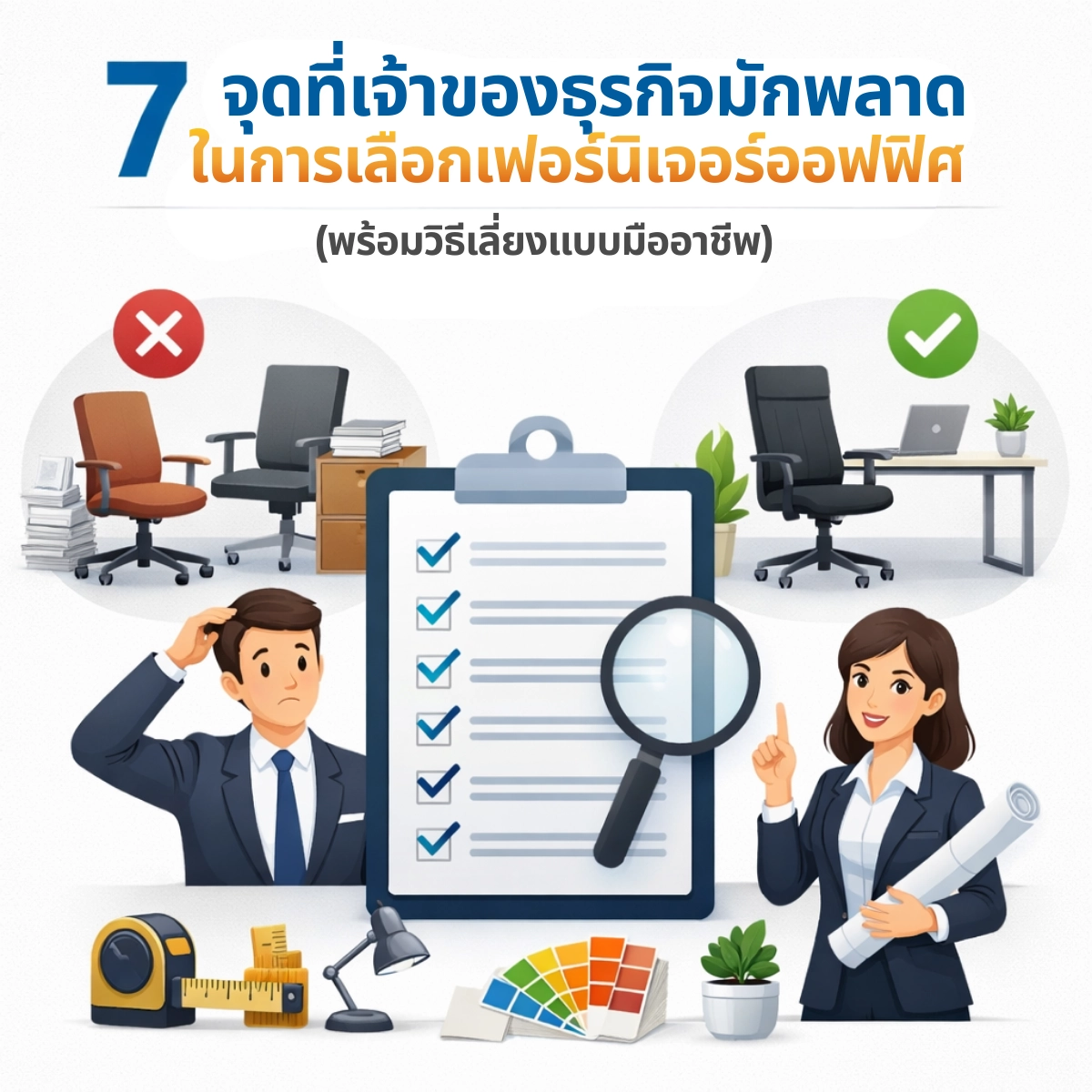 7 จุดที่เจ้าของธุรกิจมักพลาดในการเลือกเฟอร์นิเจอร์ออฟฟิศ (และวิธีเลี่ยงแบบมืออาชีพ)