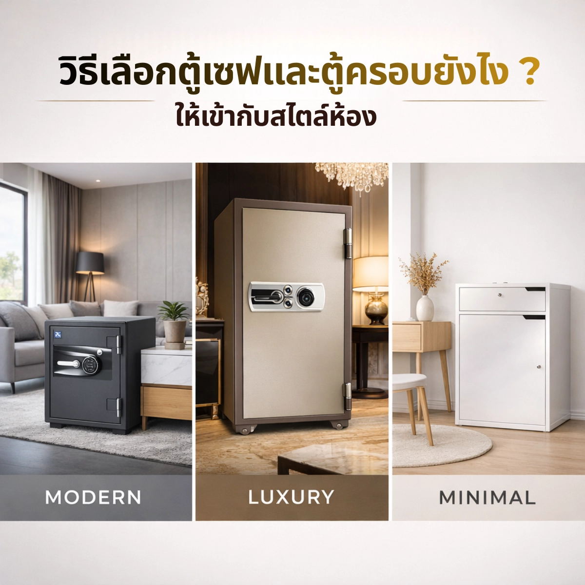 วิธีเลือกตู้เซฟและตู้ครอบให้เข้ากับสไตล์ห้อง (Modern / Luxury / Minimal)