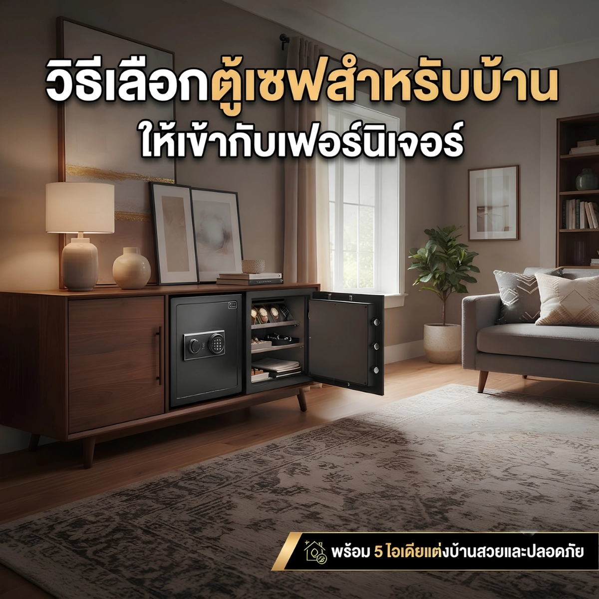 วิธีเลือกตู้เซฟสำหรับบ้านให้เข้ากับเฟอร์นิเจอร์ พร้อม 5 ไอเดียแต่งบ้านสวยและปลอดภัย