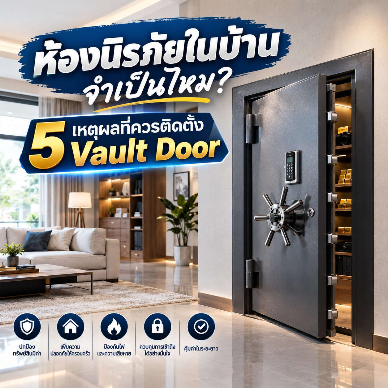 ห้องนิรภัยในบ้านจำเป็นไหม? 5 เหตุผลที่ควรติดตั้ง Vault Door